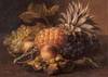 Grapes, a Pineapple, Peaches and Hazelnuts in a Basket